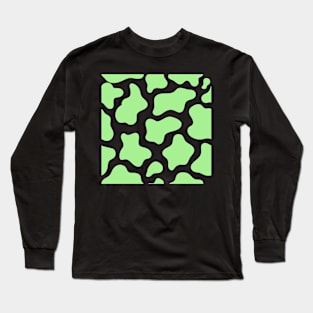 Green Pastel Cow Print Long Sleeve T-Shirt